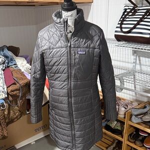 Patagonia Women's Quilted Long Puffer Coat - Charcoal Gray
